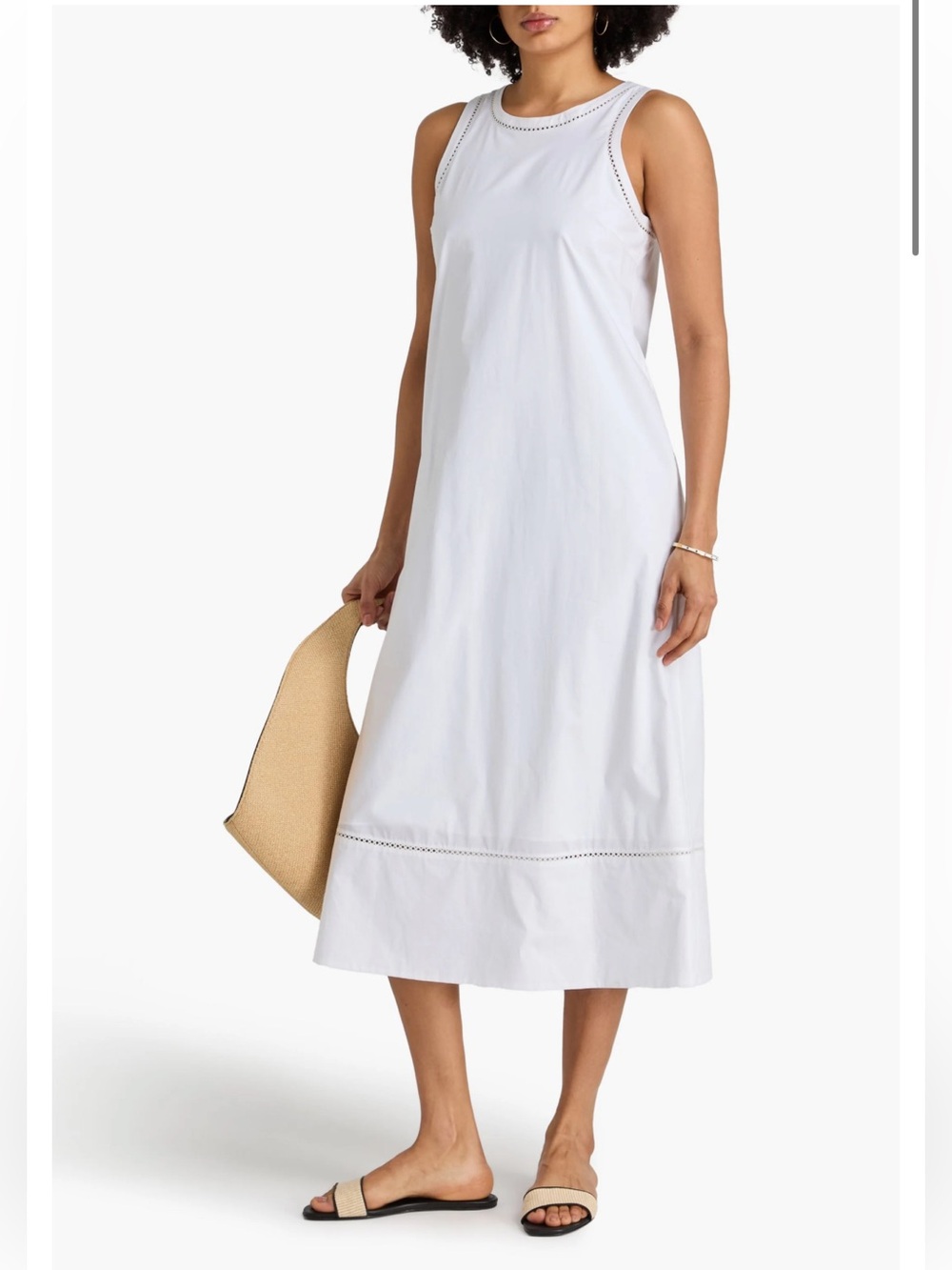 Theory Tank Embroidered Dress in City Poplin